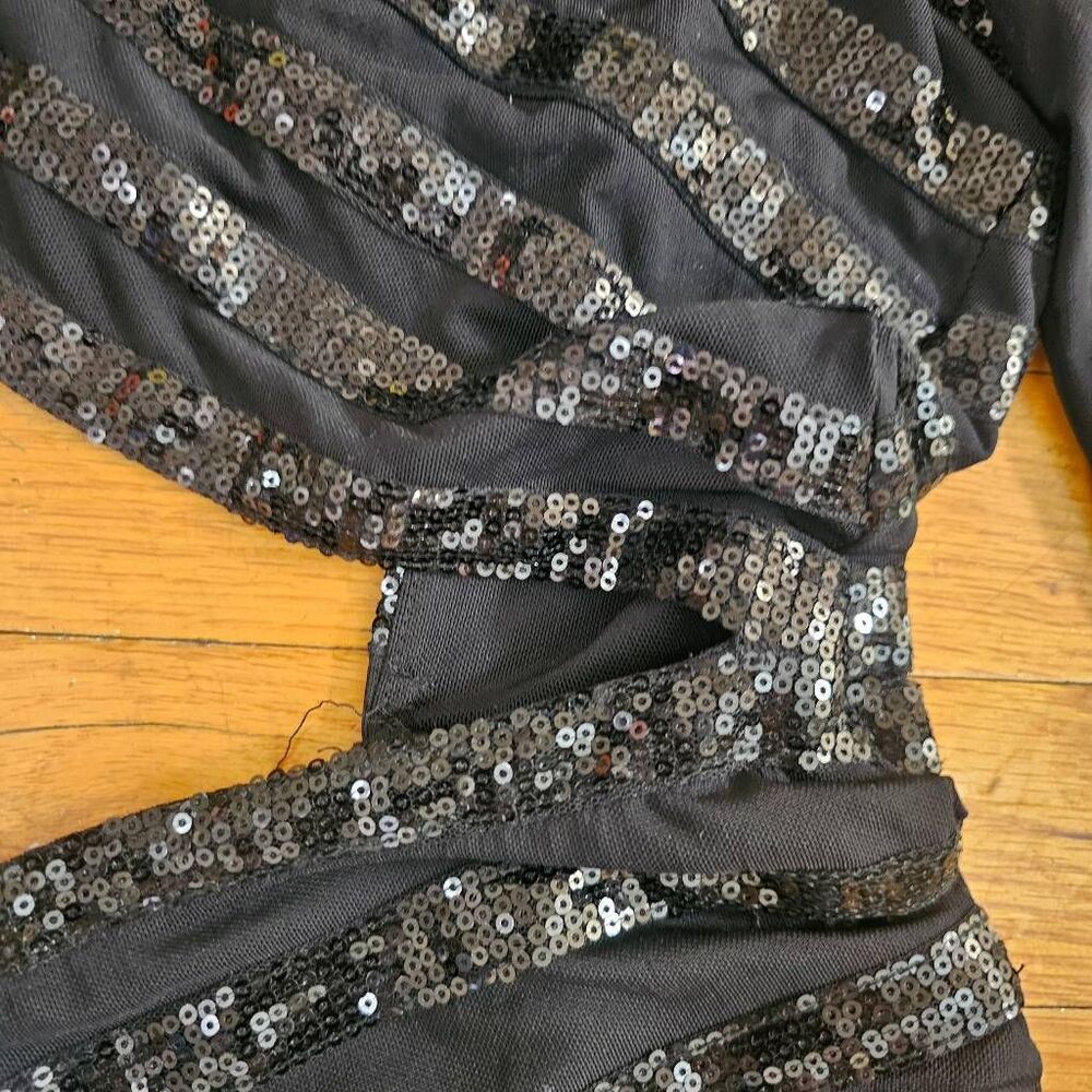 House of CB Women's Mini Sequined Suna Black Dress Size S - Picture 7 of 13